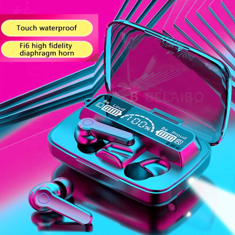 TWS Wireless Earphone M19 IPX7 Waterproof Blue tooth Earphone with Power Bank