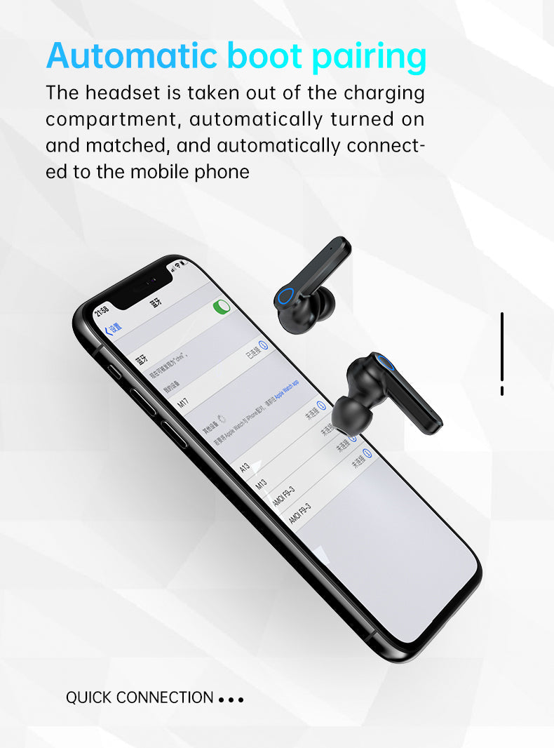 TWS Wireless Earphone M19 IPX7 Waterproof Blue tooth Earphone with Power Bank