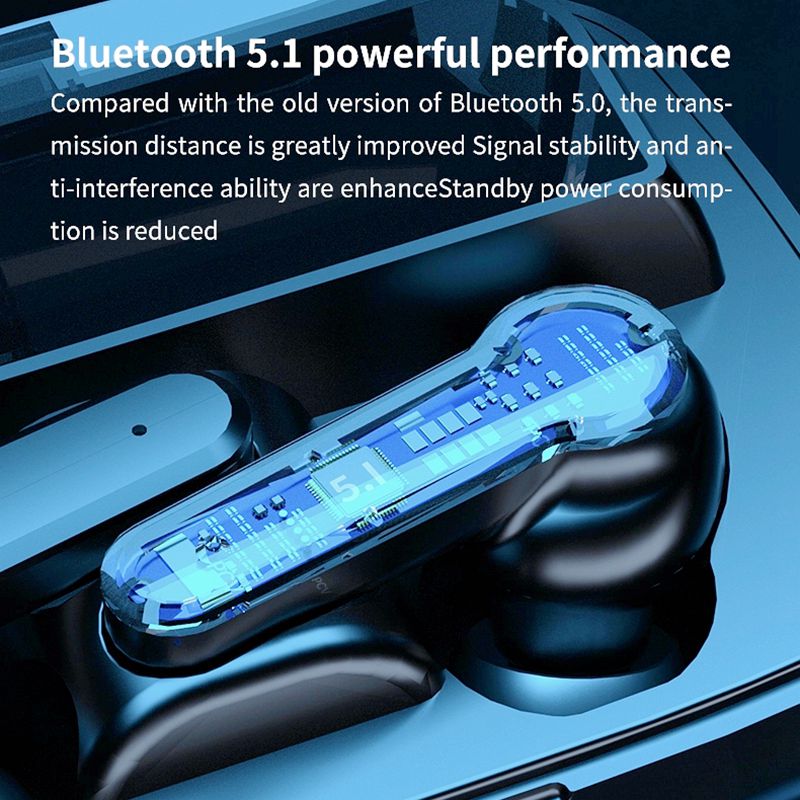 TWS Wireless Earphone M19 IPX7 Waterproof Blue tooth Earphone with Power Bank