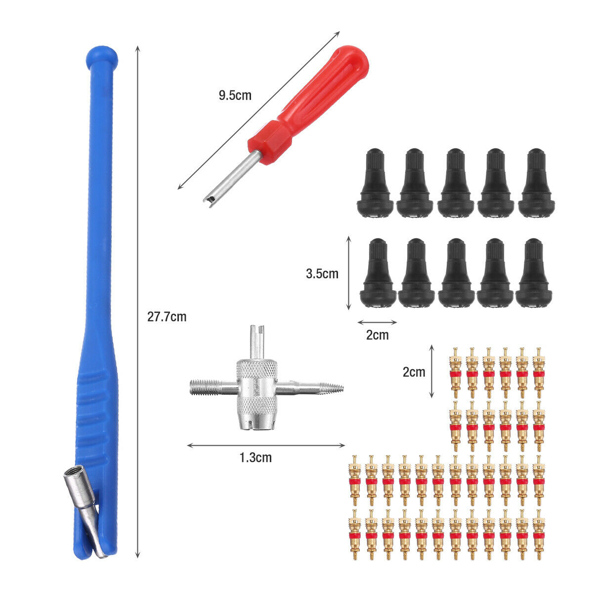 43pcs Kit Valve Stem Installation Remover Repair Tool Puller Car Tire Plug Core