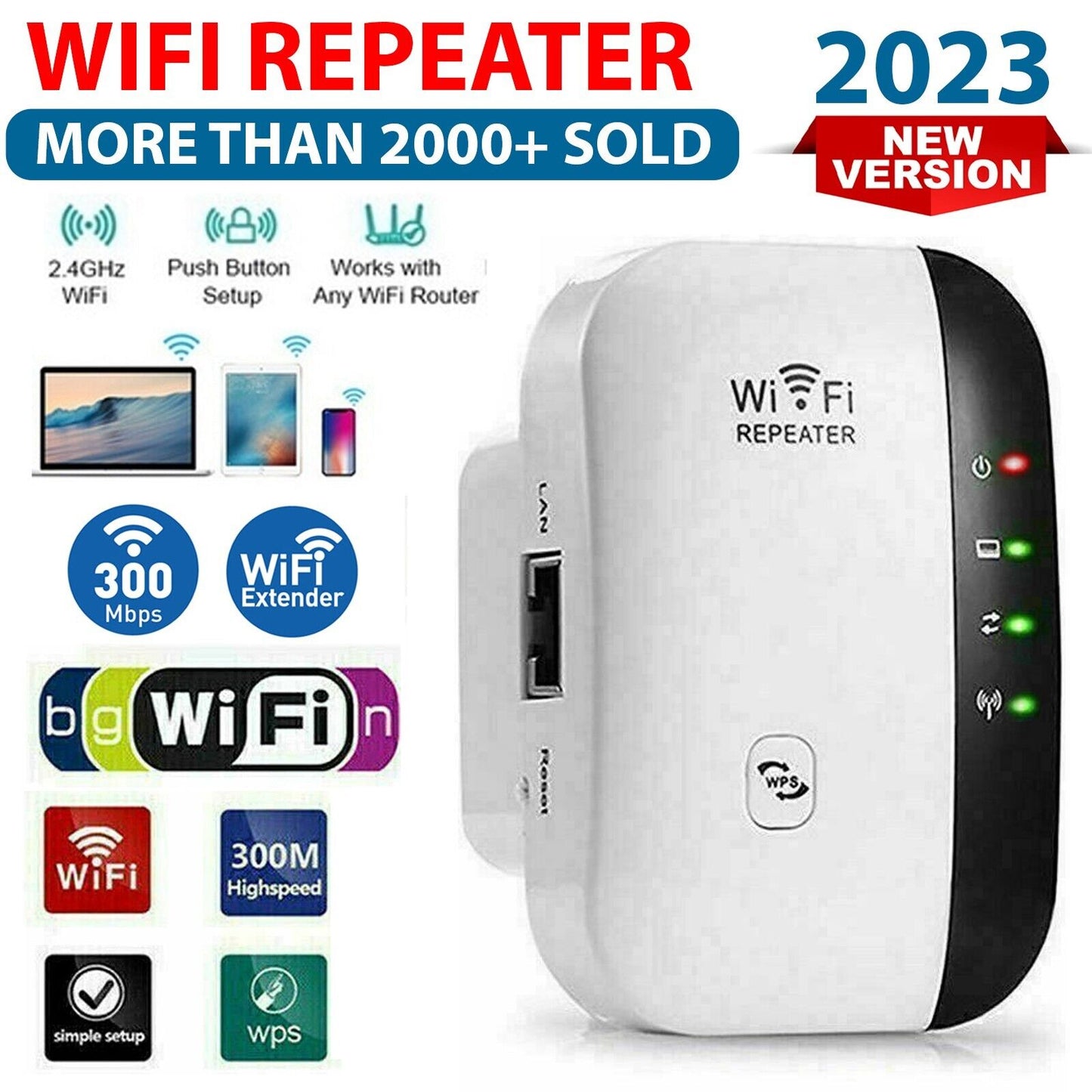 WiFi Range Extender Internet Booster Wireless Signal Repeater Wireless Amplifier