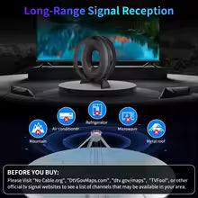 VUELVE HD Digital TV Antenna for DVB-T2 360° Reception Long Range Signal Watch Free Local Channels TV Antenna