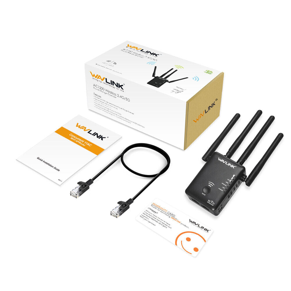 1200Mbps WiFi Range Extender Repeater Wireless Amplifier Router Signal Booster