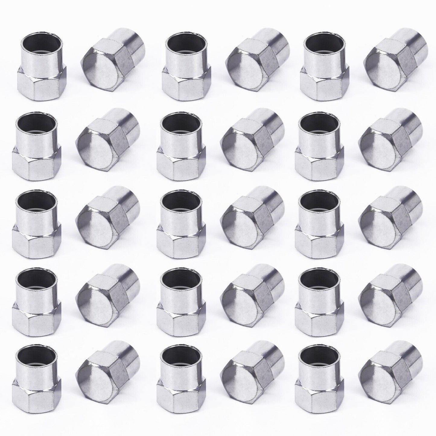100Pcs Chrome Plated Car/Truck Auto Wheels Tire Valve Stem Cap Lid Air Dust Cove