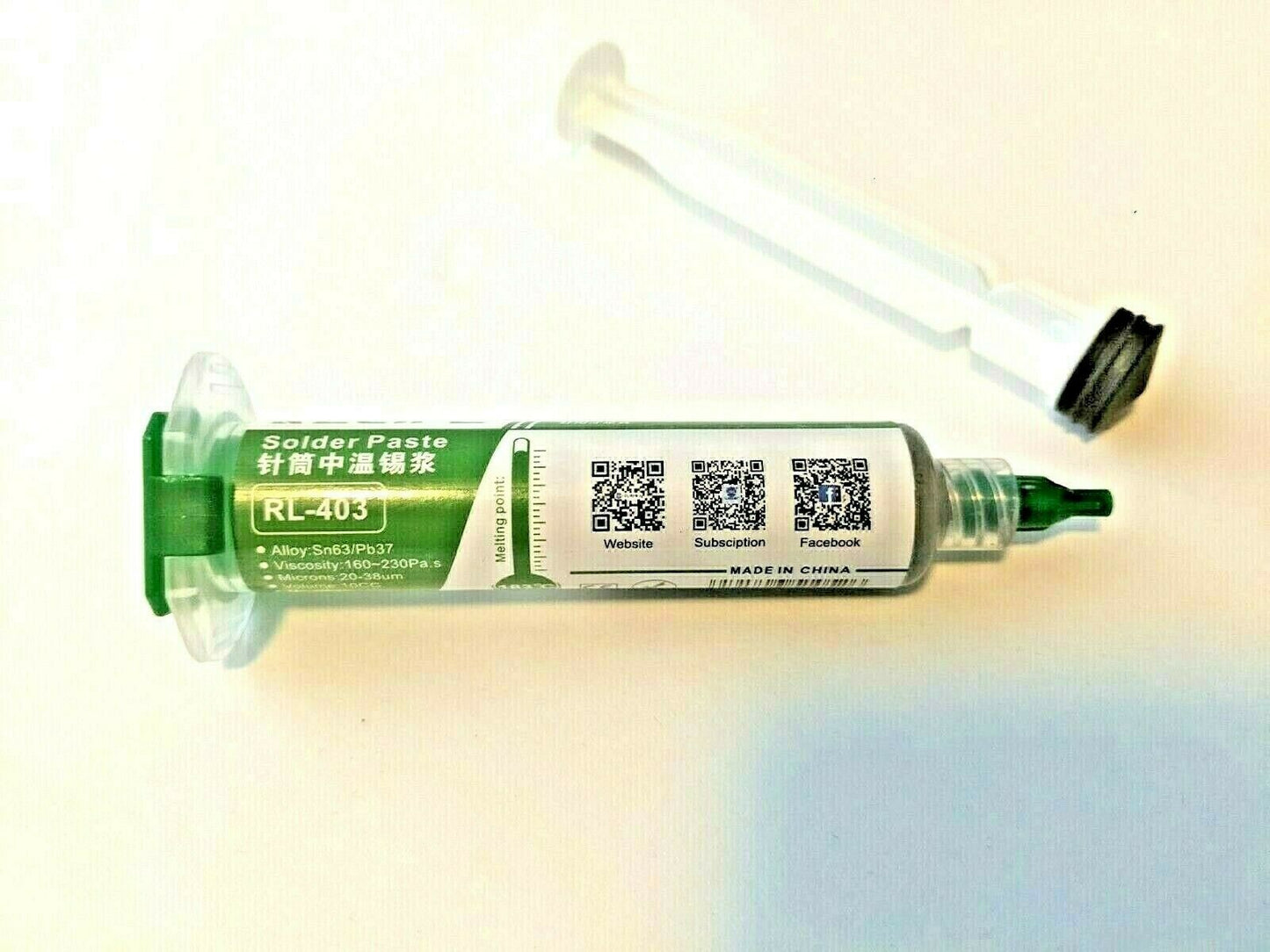 RELIFE Syringe Solder Paste w/ PRECISION TIP (RL-403, 183C, Sn63/Pb37)
