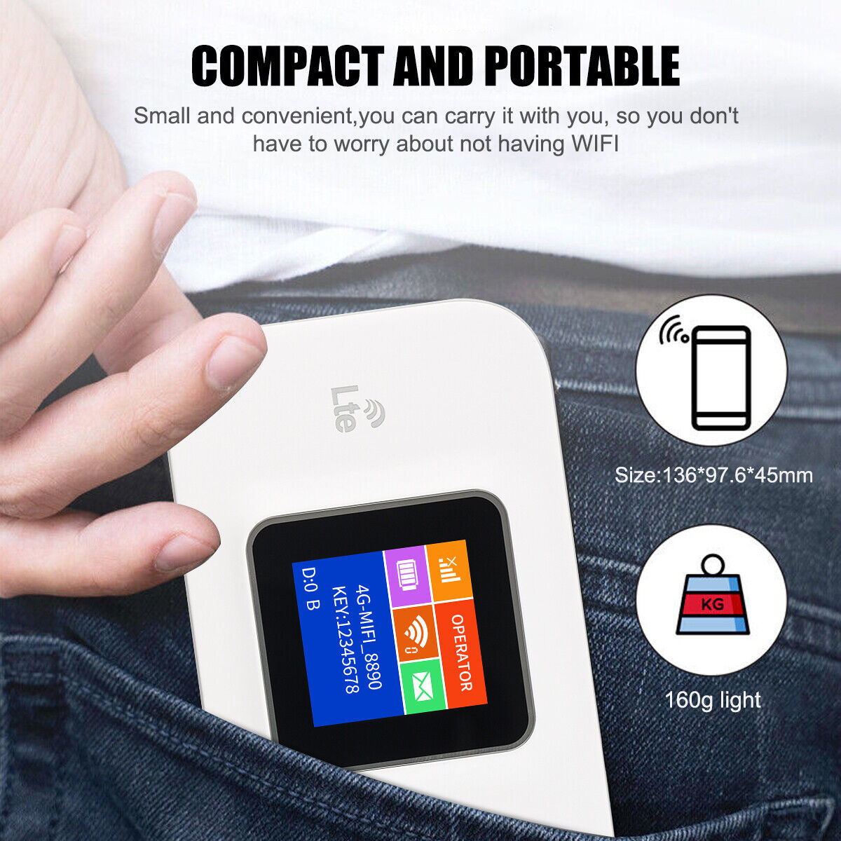Portable Unlocked LTE 4G Wireless WiFi Router Mobile Broadband MIFI Hotspot TOP!
