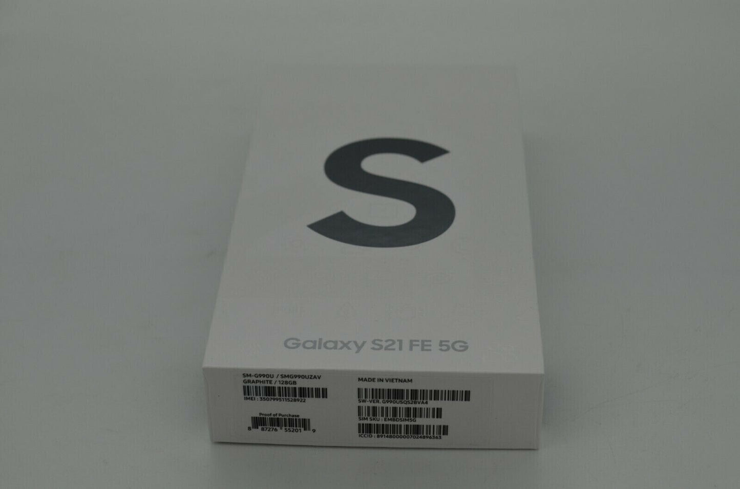 NEW OEM SEALED - Samsung Galaxy S21 FE 5G SM-G990U - 128GB - Graphite (Verizon)