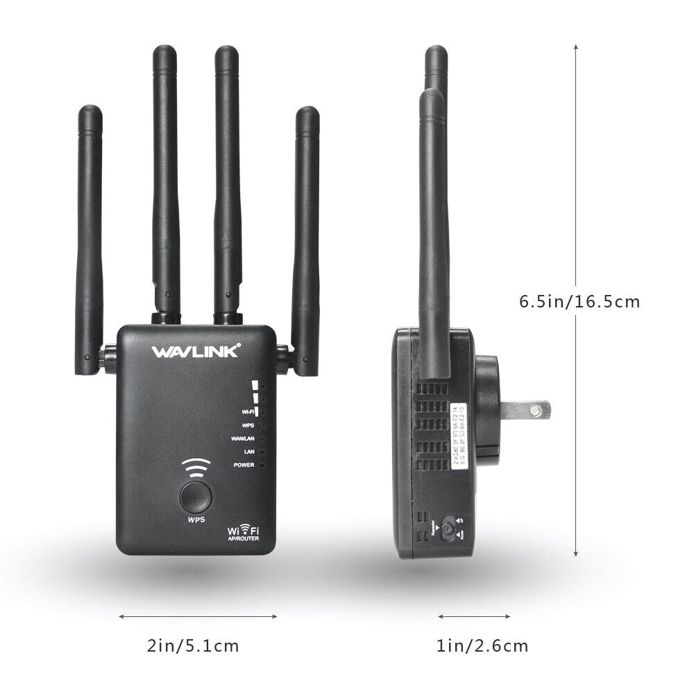 1200Mbps WiFi Range Extender Repeater Wireless Amplifier Router Signal Booster