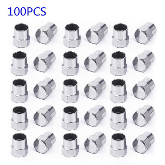 100Pcs Chrome Plated Car/Truck Auto Wheels Tire Valve Stem Cap Lid Air Dust Cove