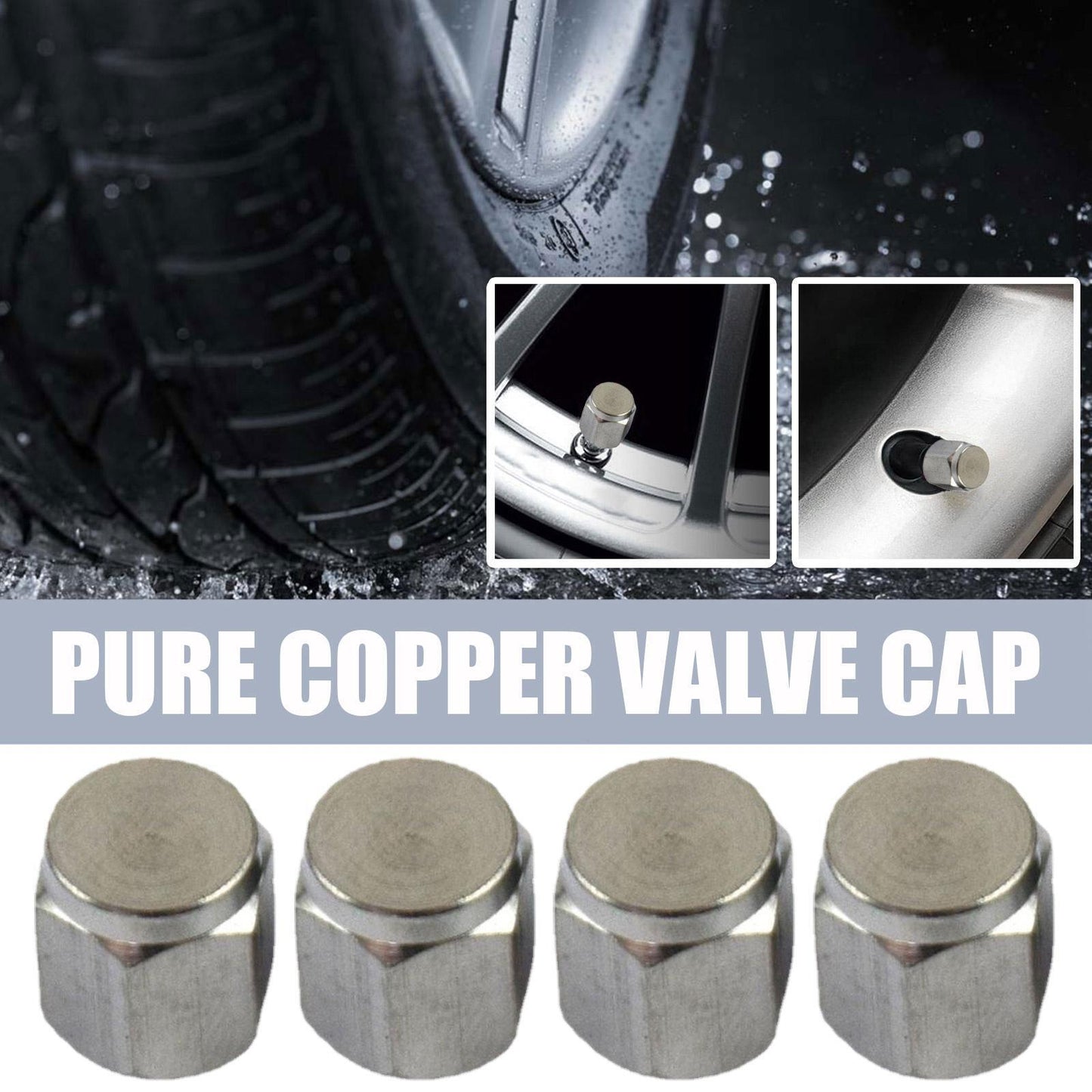 20PCS Brass Metal Valve Cap Tire Valve Stems Caps E-cap Air Dust Ca Good